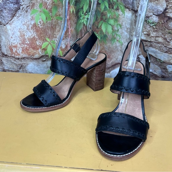 MADEWELL Black Leather The Angie Buckle Sandals, 8 - Picture 3 of 13
